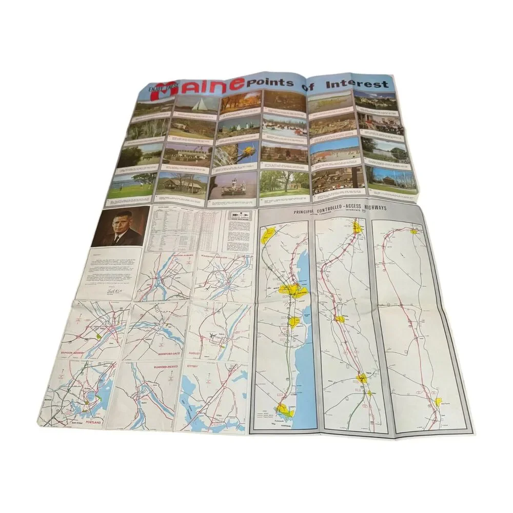 Vintage Travel Maps – Massachusetts, Maine 1970, Turnpike Highway Road Maps - Picture 13 of 13